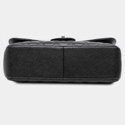 Pre Owned Chanel Black Jumbo Classic Caviar Double Flap