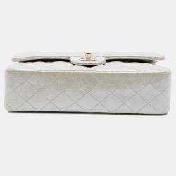 Pre Owned Chanel Gold Medium Classic Iridescent Lambskin Double Flap