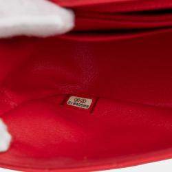 Pre Owned Chanel Red Mini Rectangular Classic Patent Single Flap