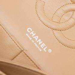 Pre Owned Chanel Brown Medium Classic Lambskin Double Flap