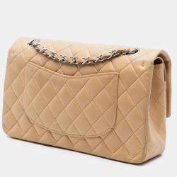 Pre Owned Chanel Brown Medium Classic Lambskin Double Flap