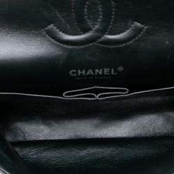 Pre Owned Chanel Black Medium Classic Patent Double Flap