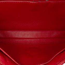 Pre Owned Chanel Red Extra Mini Rectangular Classic Patent Single Flap