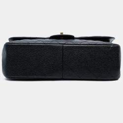 Pre Owned Chanel Black Jumbo Classic Caviar Double Flap