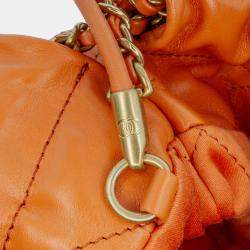 Pre Owned Chanel Orange Mini Shiny Calfskin 22 Handbag