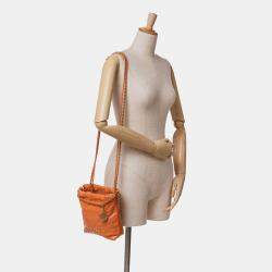 Pre Owned Chanel Orange Mini Shiny Calfskin 22 Handbag
