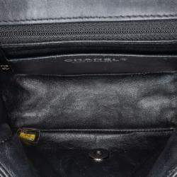 Pre Owned Chanel Black Mini Square Classic Patent Single Flap