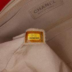 Pre Owned Chanel Red Medium Perforated Lambskin Punch Flap