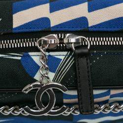 Pre Owned Chanel Black Blue Small Canvas La Pausa Bay Camera Bag