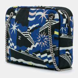 Pre Owned Chanel Black Blue Small Canvas La Pausa Bay Camera Bag
