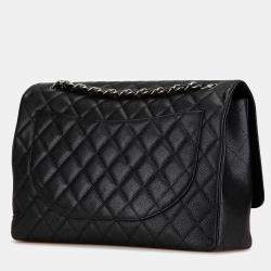 Pre Owned Chanel Black Maxi Classic Caviar Single Flap