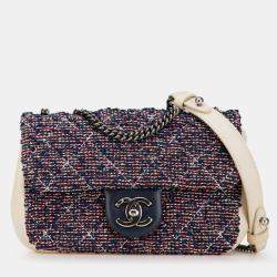Pre Owned Chanel Multicolor Mini Rectangular Tweed Single Flap