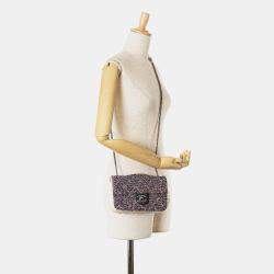 Pre Owned Chanel Multicolor Mini Rectangular Tweed Single Flap