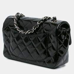 Pre Owned Chanel Black Mini Rectangular Classic Patent Single Flap