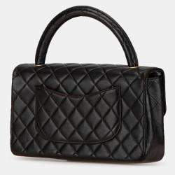 Pre Owned Chanel Black Medium Classic Lambskin Kelly Flap