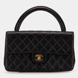 Pre Owned Chanel Black Medium Classic Lambskin Kelly Flap