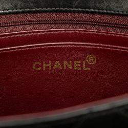 Pre Owned Chanel Black Medium Classic Lambskin Kelly Flap