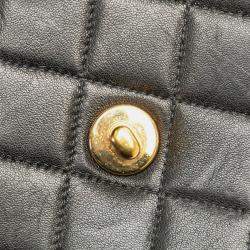 Pre Owned Chanel Black Medium Classic Lambskin Kelly Flap