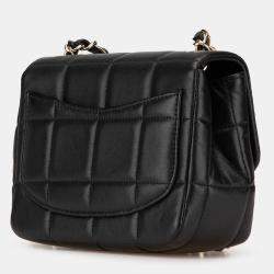Pre Owned Chanel Black Mini Square Lambskin Resin Crystal Monacoco Flap