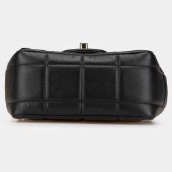 Pre Owned Chanel Black Mini Square Lambskin Resin Crystal Monacoco Flap
