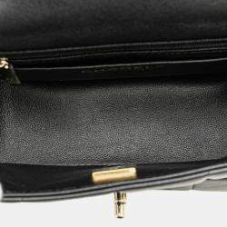Pre Owned Chanel Black Mini Square Lambskin Resin Crystal Monacoco Flap