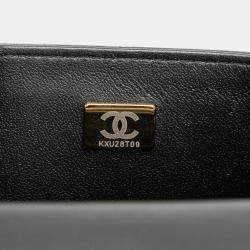 Pre Owned Chanel Black Mini Square Lambskin Resin Crystal Monacoco Flap