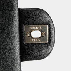 Pre Owned Chanel Black Mini Square Lambskin Resin Crystal Monacoco Flap