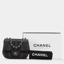 Pre Owned Chanel Black Mini Square Lambskin Resin Crystal Monacoco Flap