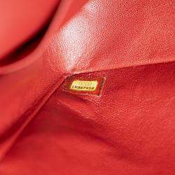 Pre Owned Chanel Red Medium Classic Caviar Double Flap