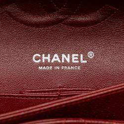 Pre Owned Chanel Red Medium Classic Caviar Double Flap