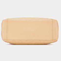 Pre Owned Chanel Beige Caviar Grand Shopping Tote