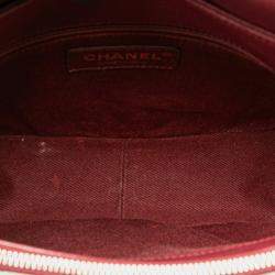 Pre Owned Chanel Red Medium Calfskin Coco Curve Flap
