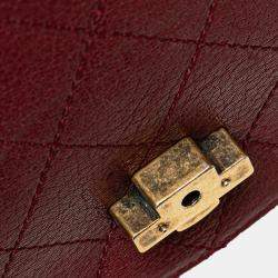 Pre Owned Chanel Red Medium Calfskin Coco Curve Flap