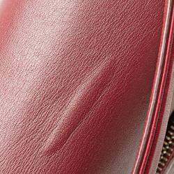 Pre Owned Chanel Red Medium Calfskin Coco Curve Flap