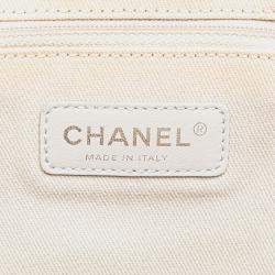 Pre Owned Chanel Navy Blue Medium Glazed Calfskin and Caviar Deauville Tote