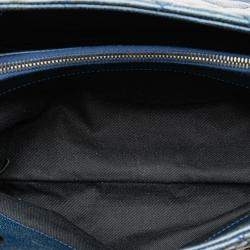 Pre Owned Chanel Blue Quilted Iridescent Caviar Chic Shopping Tote