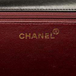 Pre Owned Chanel Black Medium CC Quilted Lambskin Single Flap