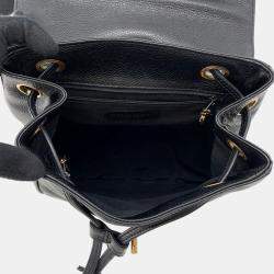 Pre Owned Chanel Backpack Coco Mark Caviar Skin Black