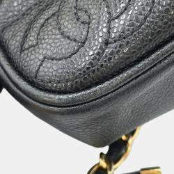 Pre Owned Chanel Backpack Coco Mark Caviar Skin Black