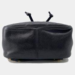Pre Owned Chanel Backpack Coco Mark Caviar Skin Black