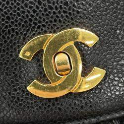 Pre Owned Chanel Backpack Coco Mark Caviar Skin Black