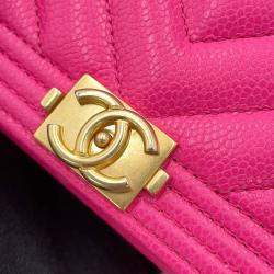 Pre Owned Chanel Chain Wallet Boy Chevron Coco Mark V Stitch