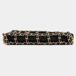 Pre Owned Chanel Coco Mark Black Lambskin Chain Shoulder Bag
