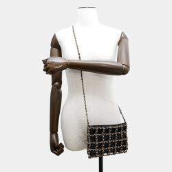 Pre Owned Chanel Coco Mark Black Lambskin Chain Shoulder Bag