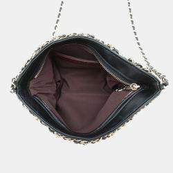 Pre Owned Chanel Coco Mark Black Lambskin Chain Shoulder Bag