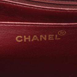 Pre Owned Chanel Mademoiselle Deca Matelasse Black Lambskin Shoulder Bag