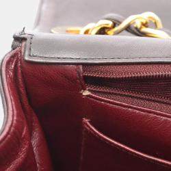 Pre Owned Chanel Mademoiselle Deca Matelasse Black Lambskin Shoulder Bag