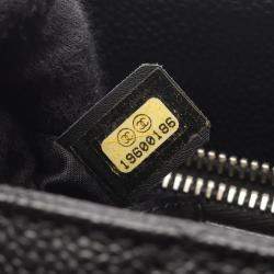 Pre Owned Chanel Matelasse Grand Shopping Gst Tote Bag In Calfskin Leather  Black