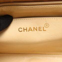 Pre Owned Chanel Matelasse Diana Beige Lambskin Leather Flap Shoulder Bag