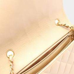 Pre Owned Chanel Matelasse Diana Beige Lambskin Leather Flap Shoulder Bag